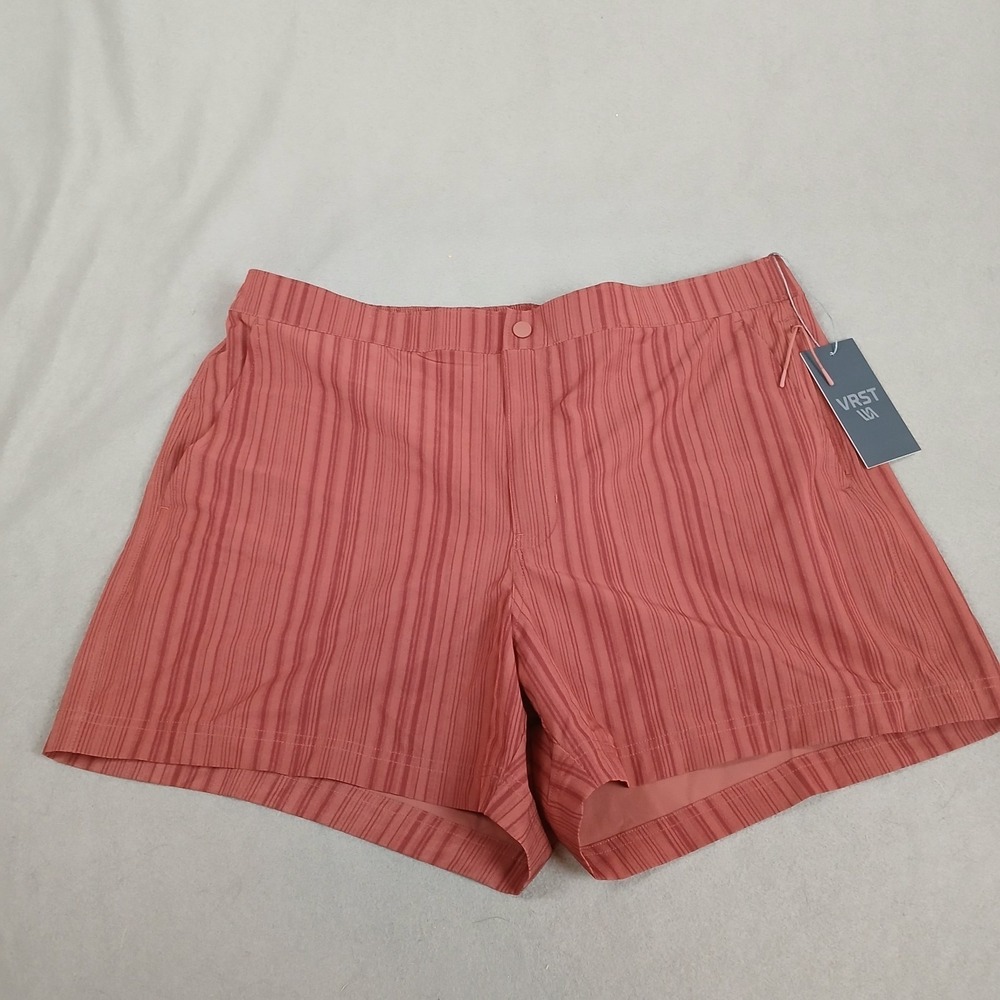 VRST Mens 5 Inch Resort Short Desert Rust Calm Stripe Slim‎ Fit XL MAX2004645P
